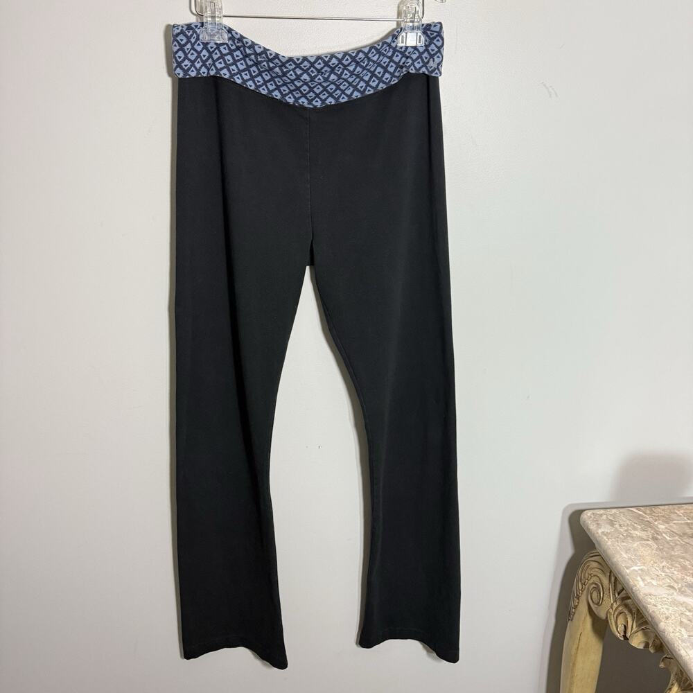 Y2K Foldover Waist Yoga Pants Flare Pants Victoria’s Secret Sz L Tall Black 90s